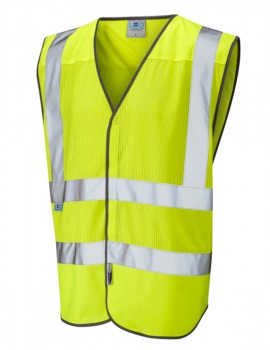 Leo Arlington Coolviz Mesh Waistcoat Yellow Clothing  